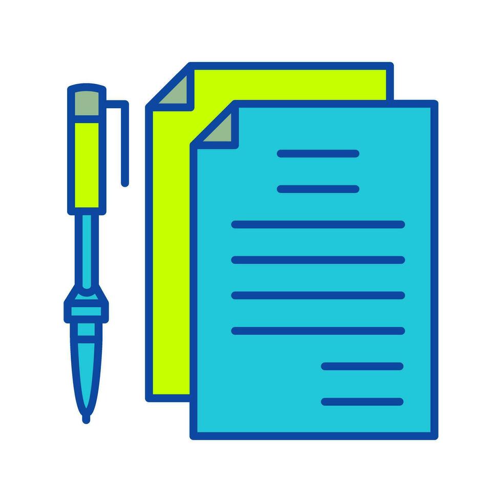 Unique Documents and Pen Vector Icon
