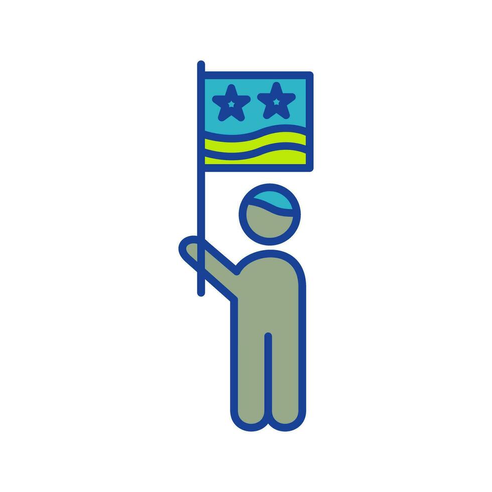 Raising Flag Vector Icon