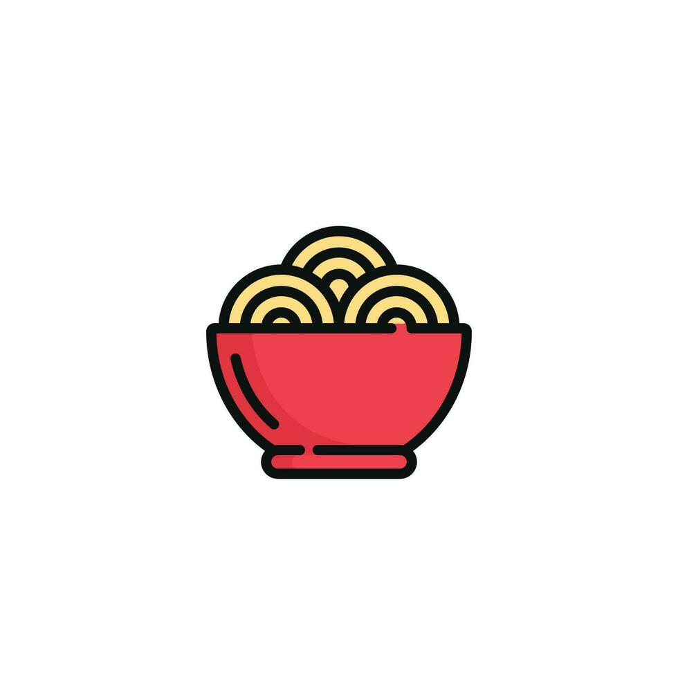 Noodle vector illustration isolated on white background. Noodle icon