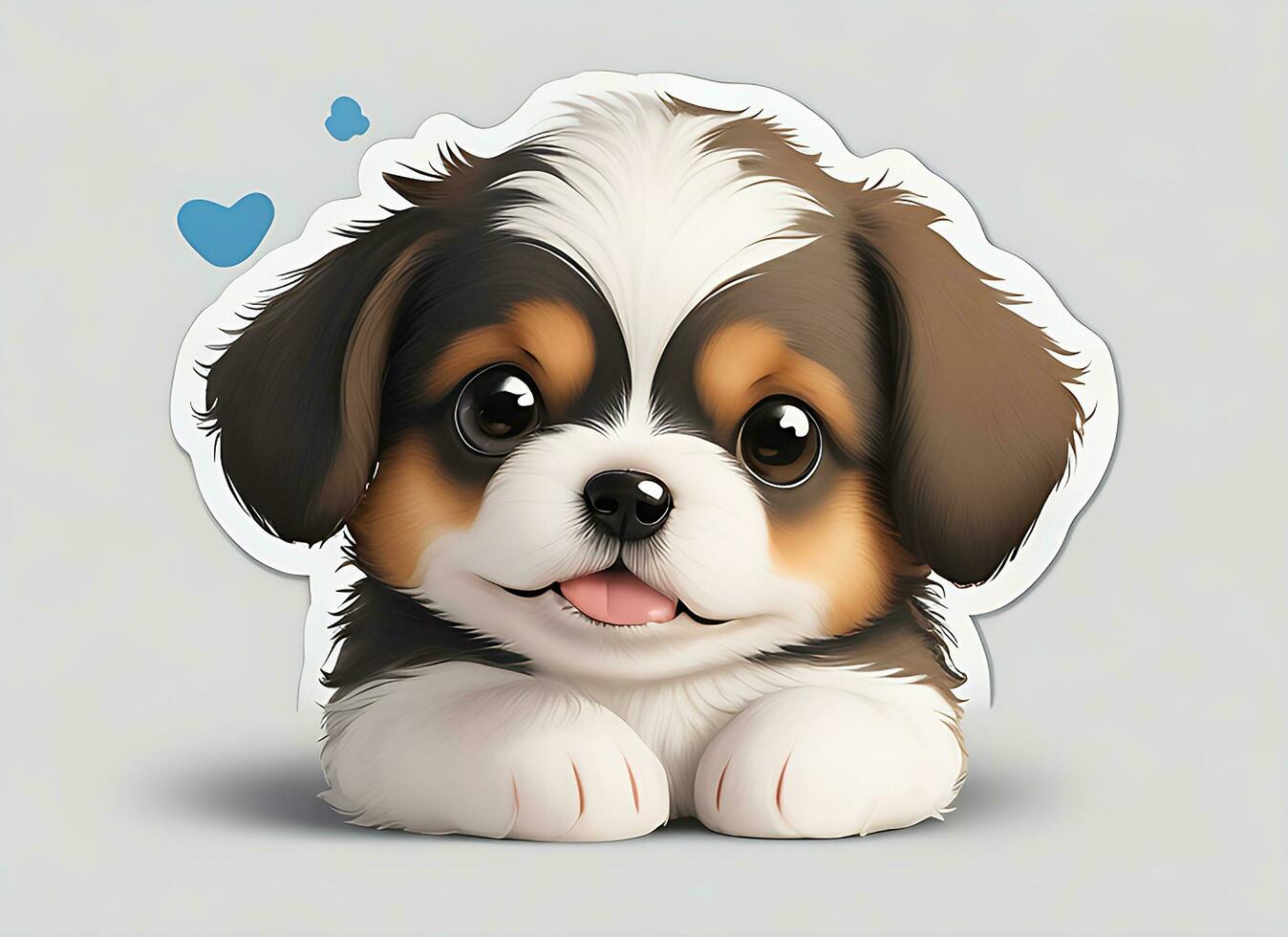Set of dogs breed Rottweiler painted in realistic colorful rainbow watercolor on white background photo