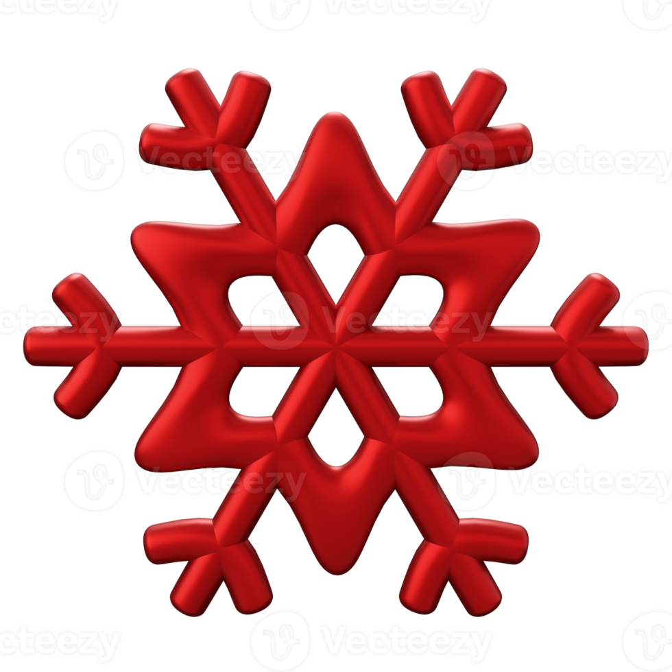 Snowflake 3d red png