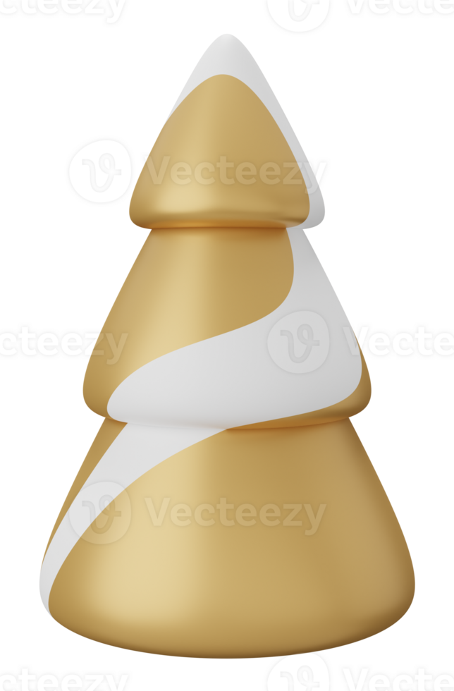 a golden christmas tree on a transparent background png