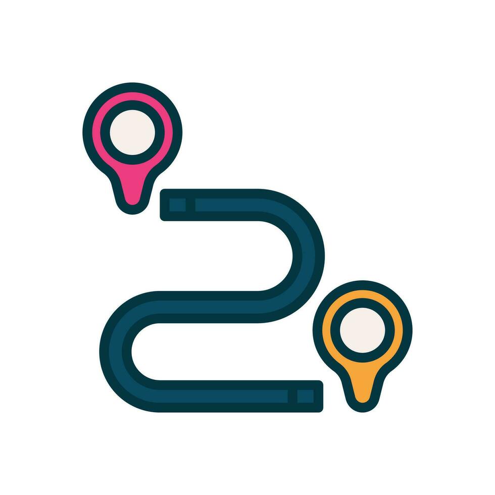 route filled color icon. vector icon for your website, mobile, presentation, and logo design.