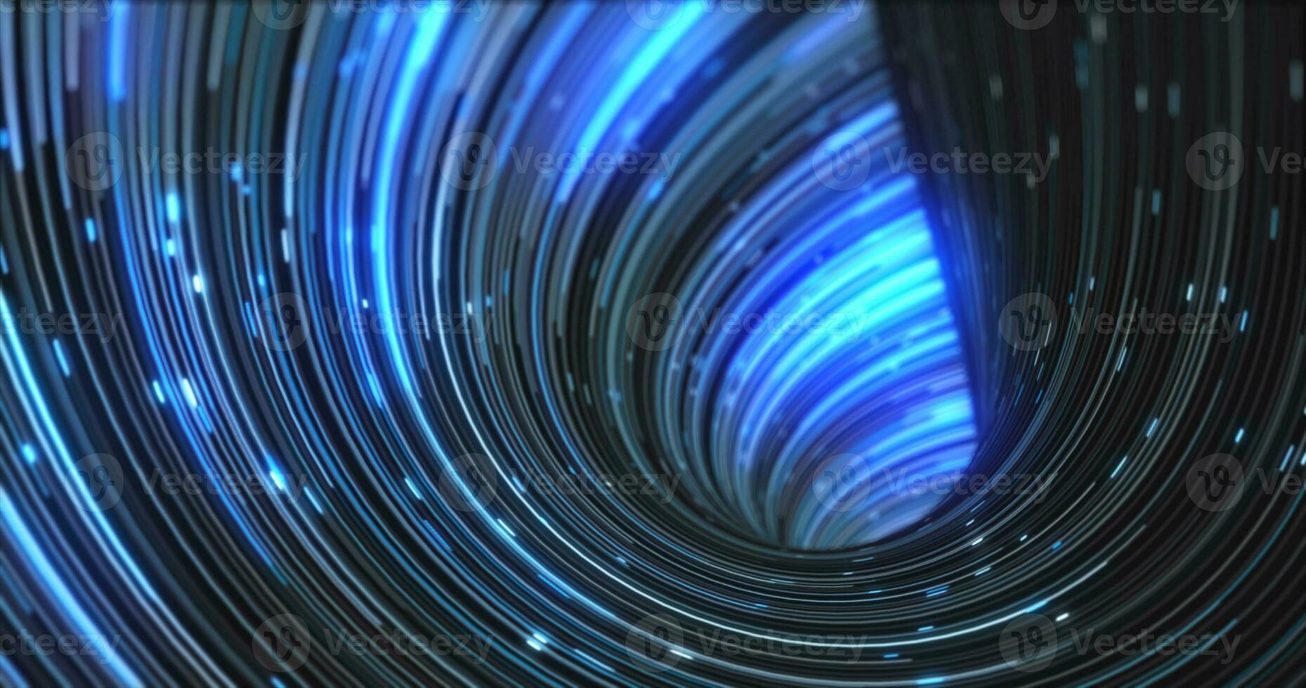 Abstract energy blue swirling curved lines of glowing magical streaks and energy particles background photo