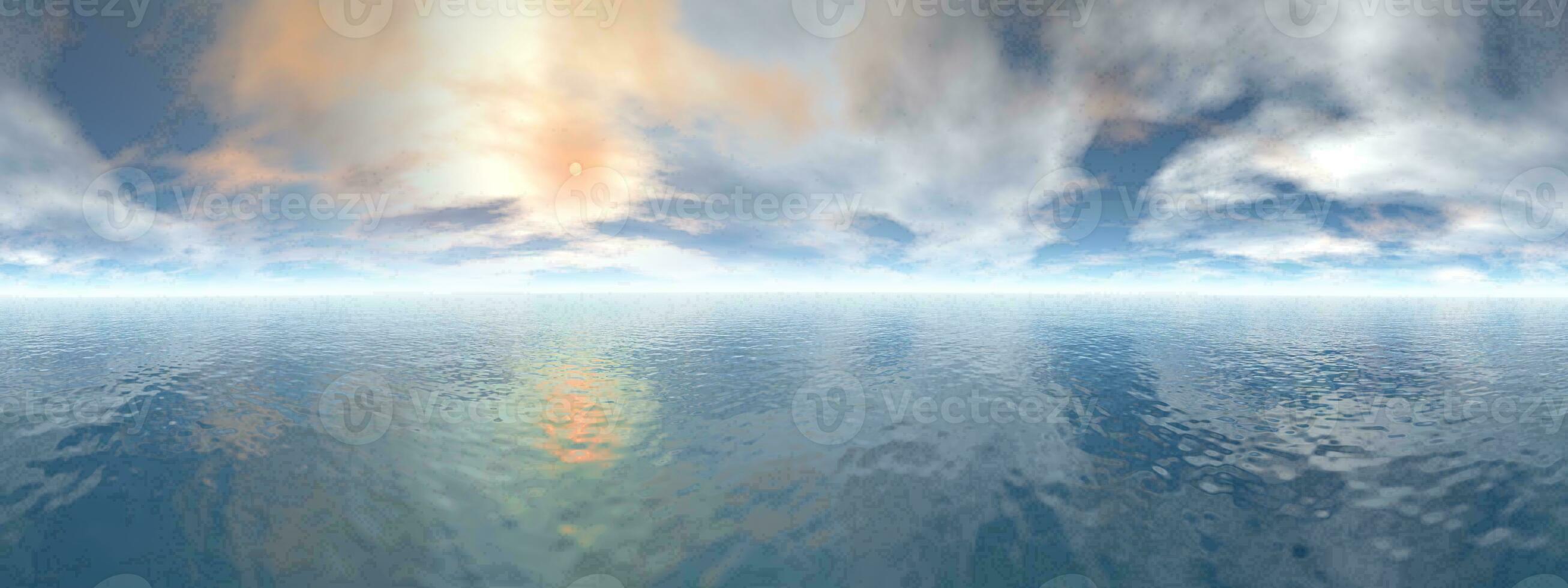 Ocean horizon - 3D render photo