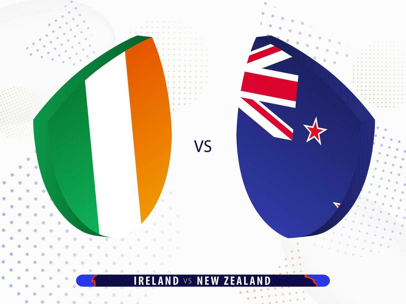Ireland vs New Zealand quarter-final rugby match, international rugby competition 2023. vector