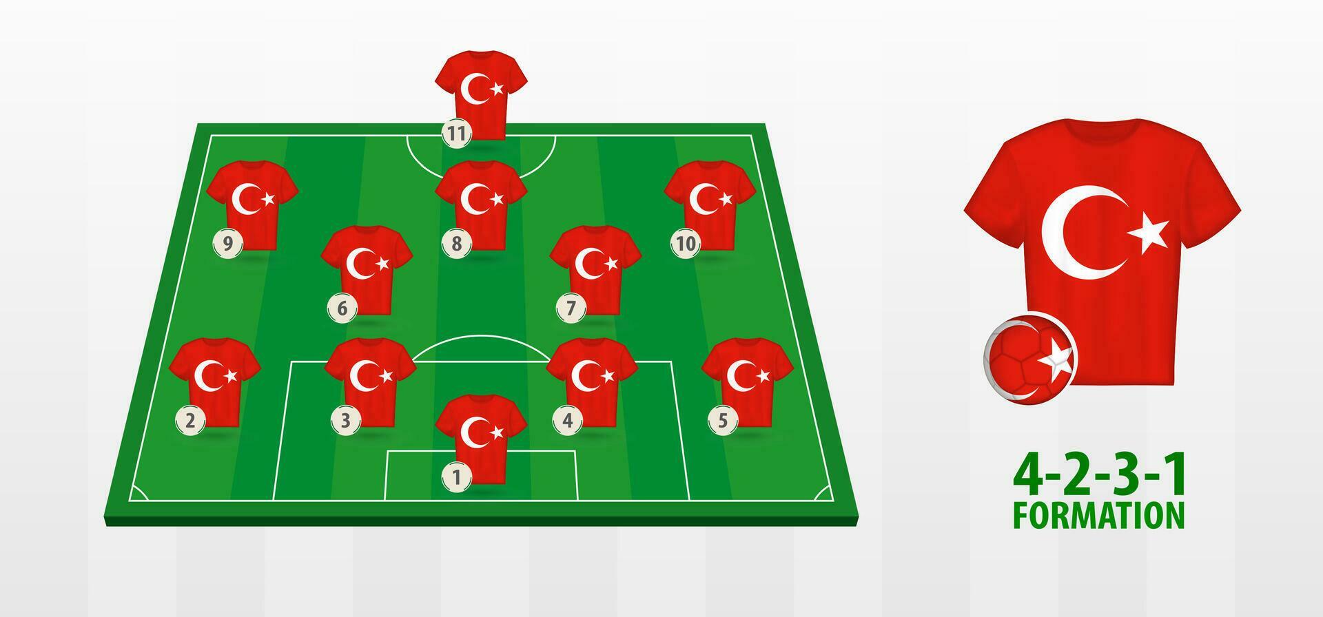 Turkey National Football Team Formation on Football Field. 31107147