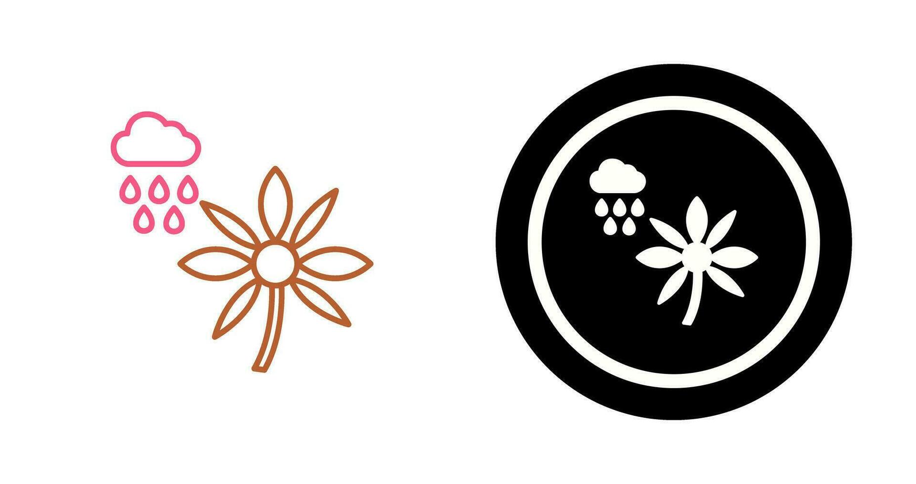 Flower with rain Vector Icon