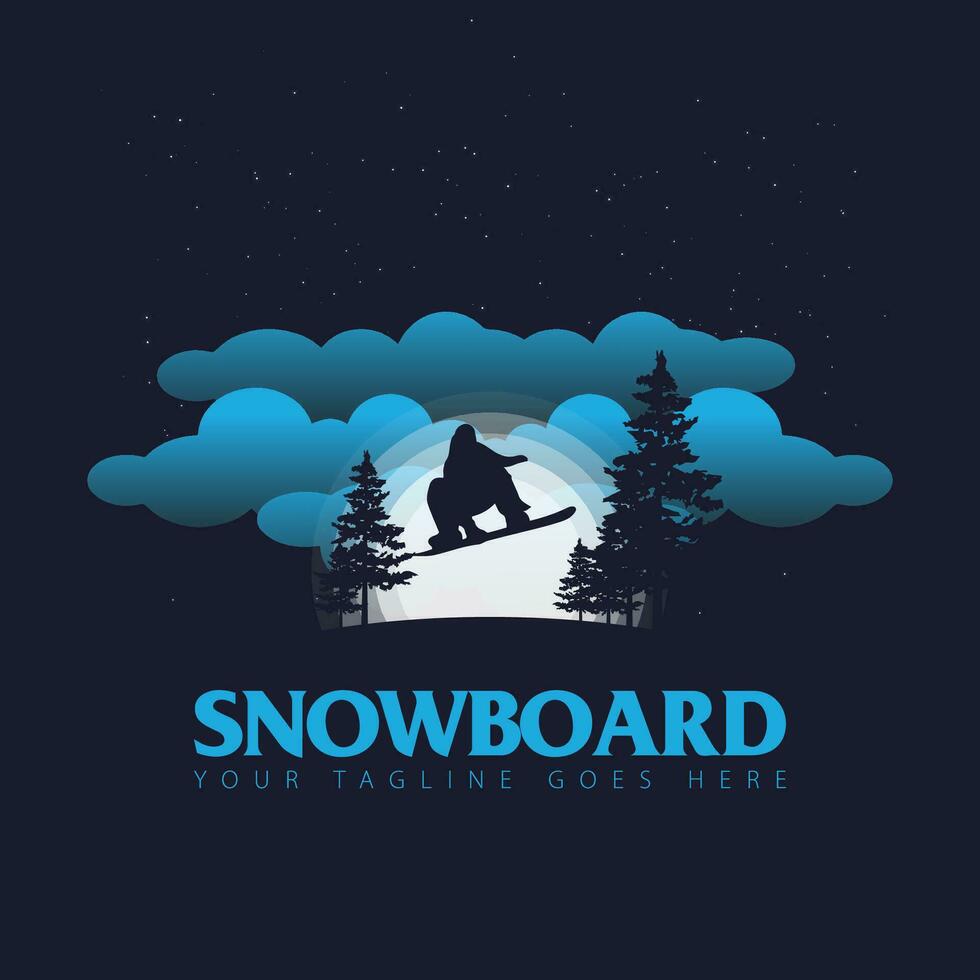 tabla de snowboard logo vector