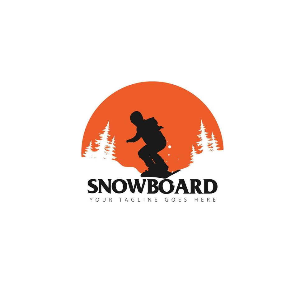 tabla de snowboard logo vector