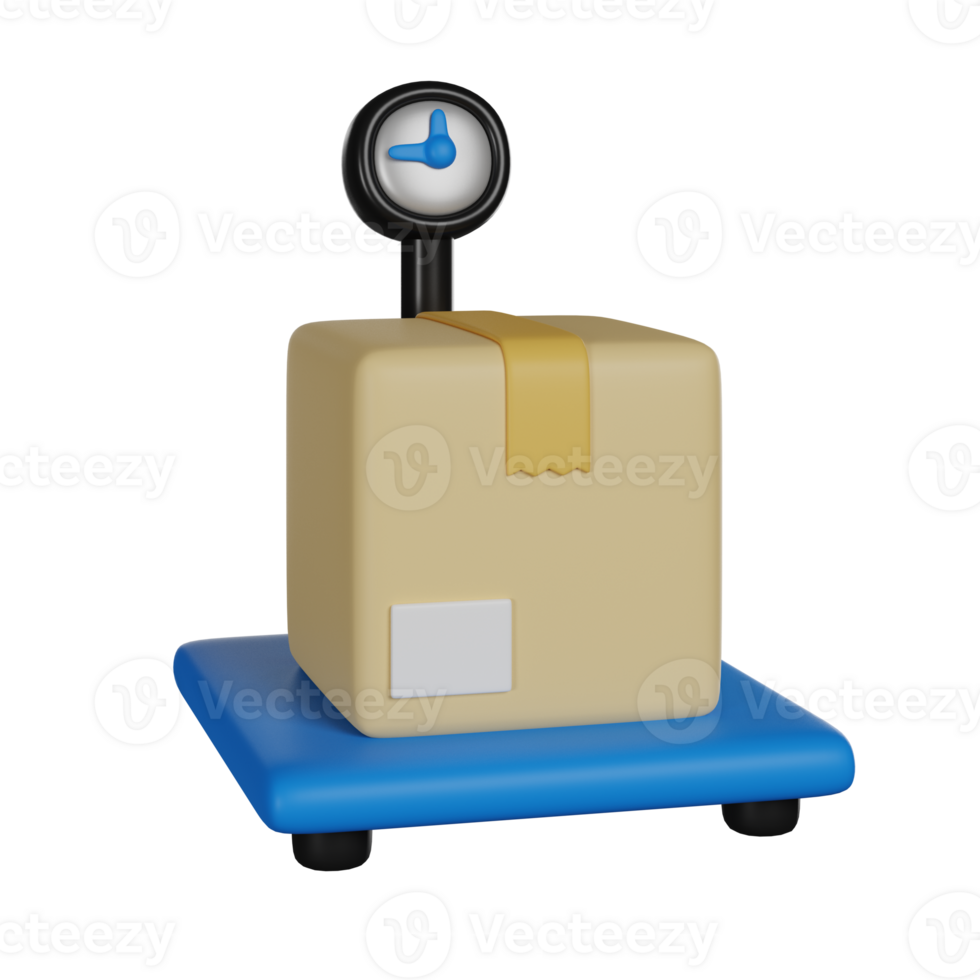 Box on Scales Delivery 3D render icon png