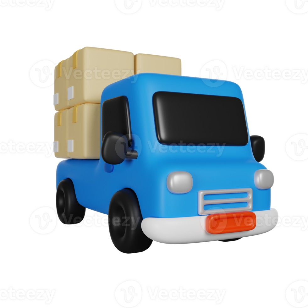 Delivery Truck 3D render icon png