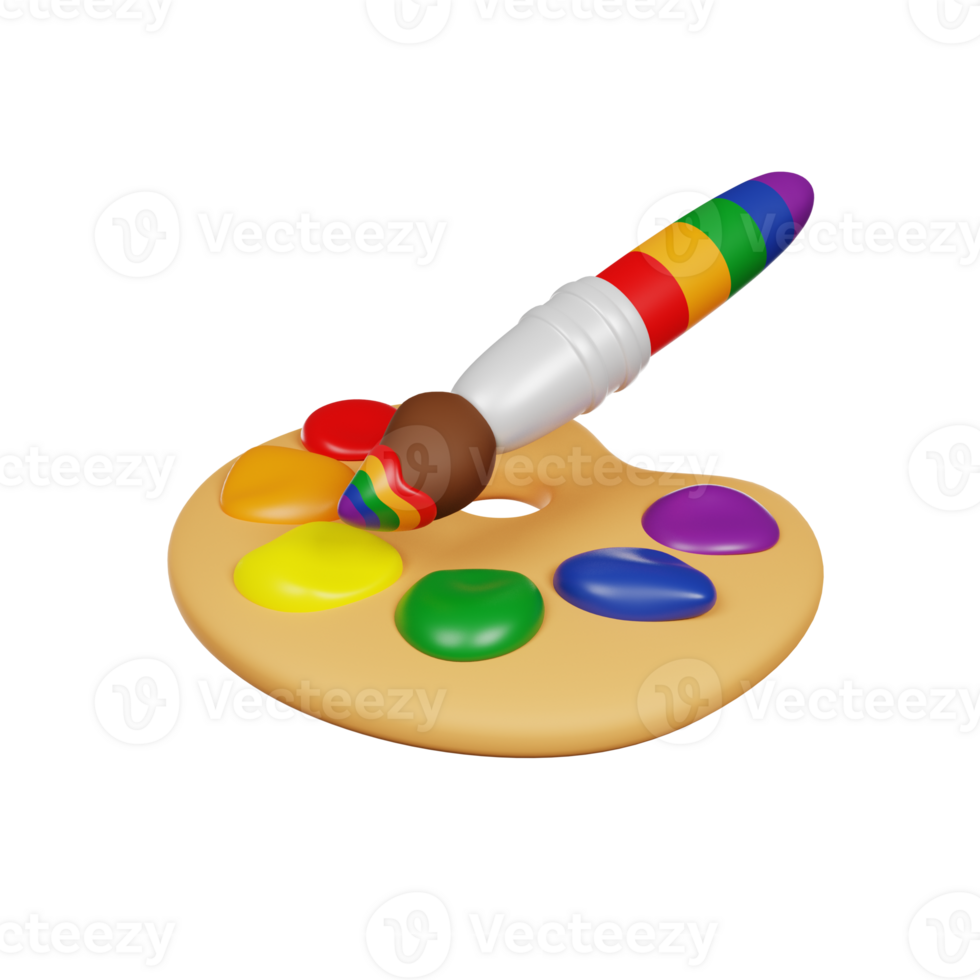 LGBT Rainbow Palette 3D render icon png