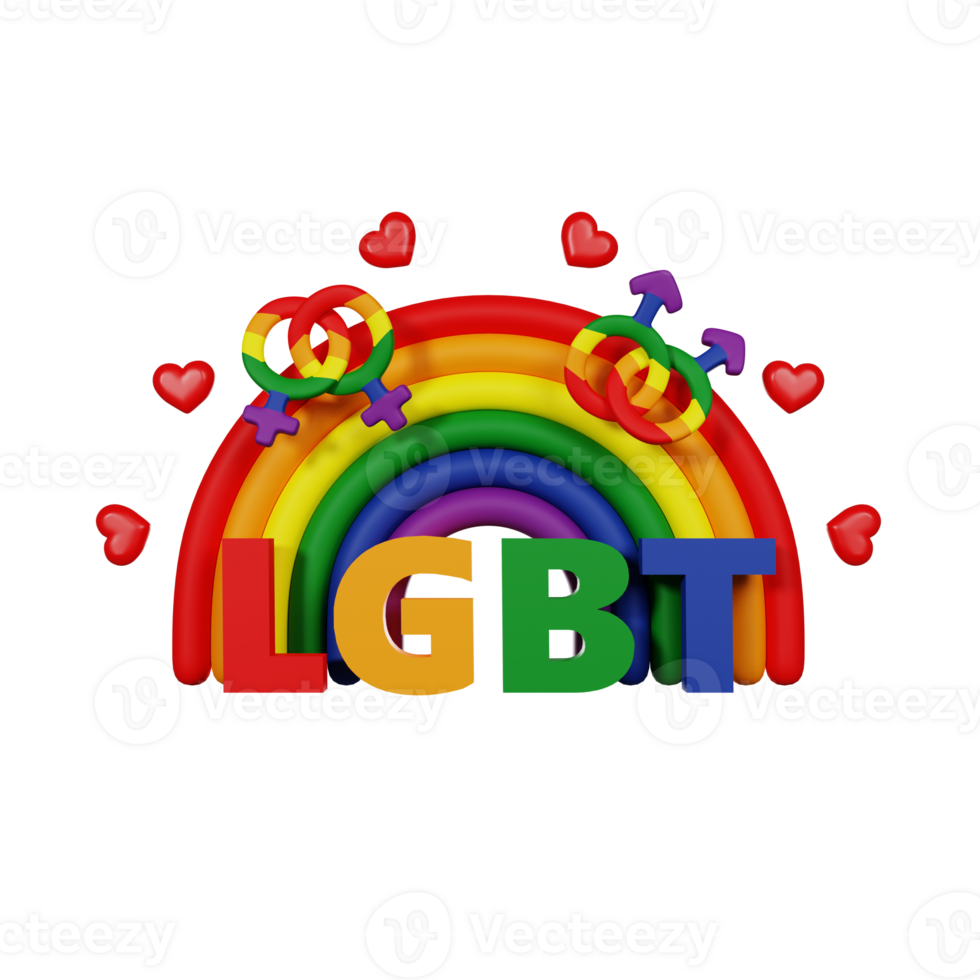 LGBTQ, Rainbow LGBT, Pride Month, Human Rights 3D render icon png