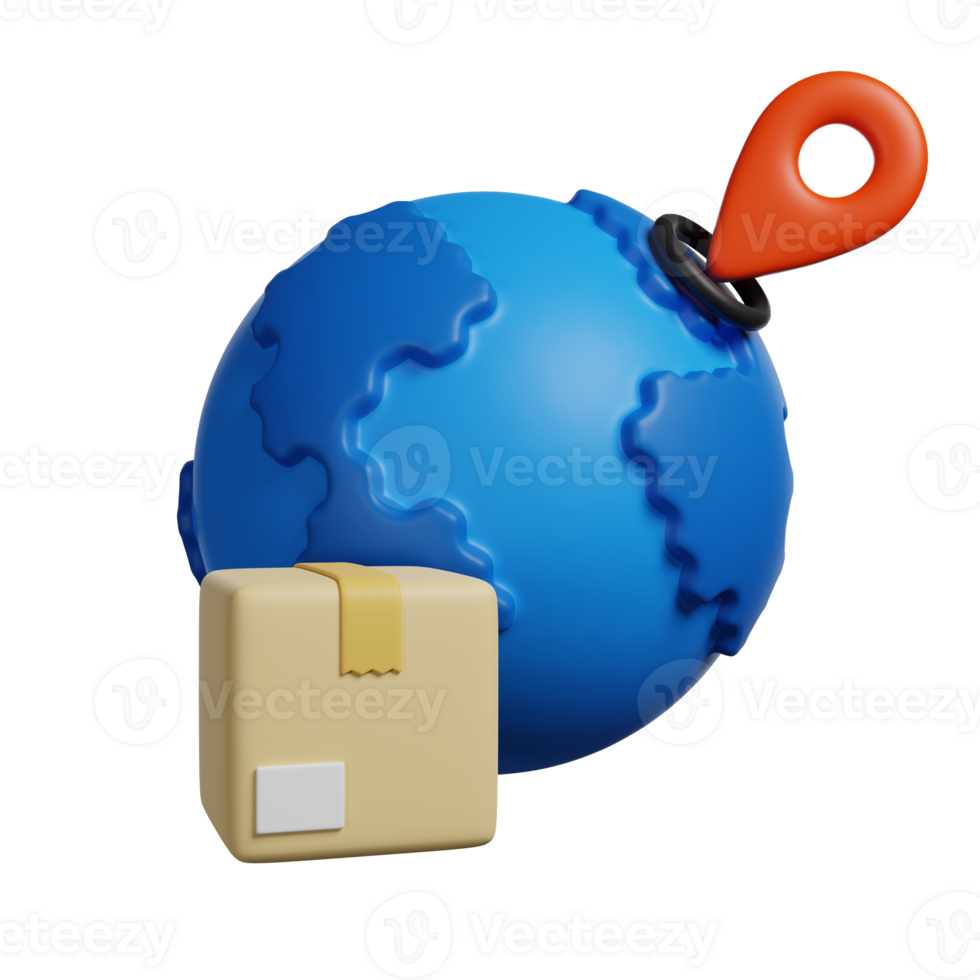 Worldwide Delivery 3D render icon png