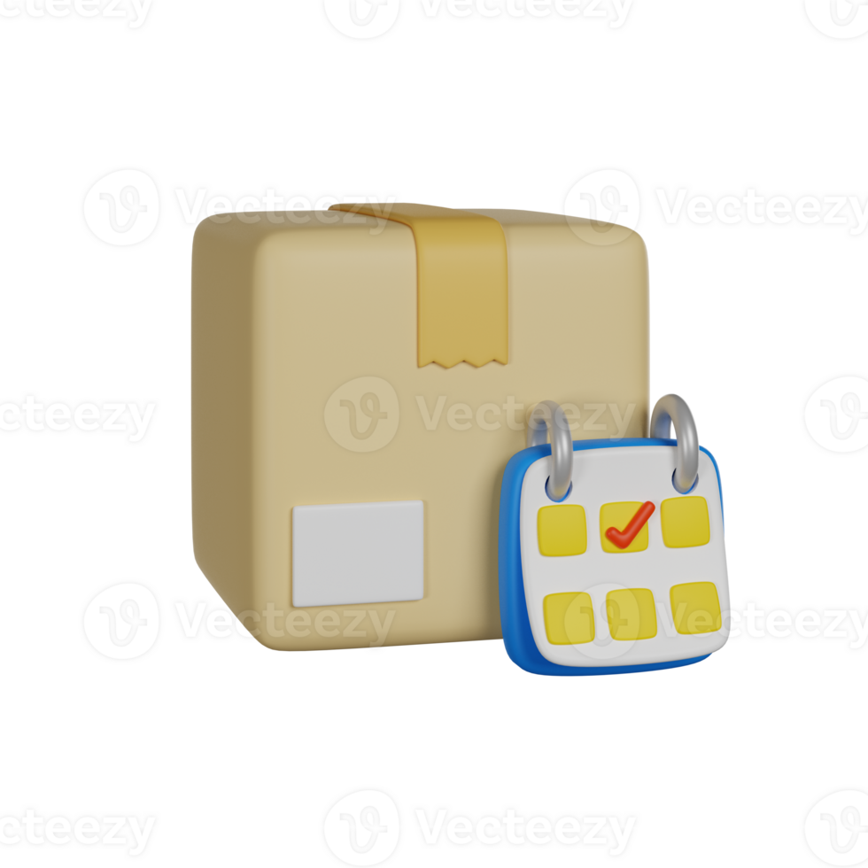 Calendar Delivery Day 3D render icon png