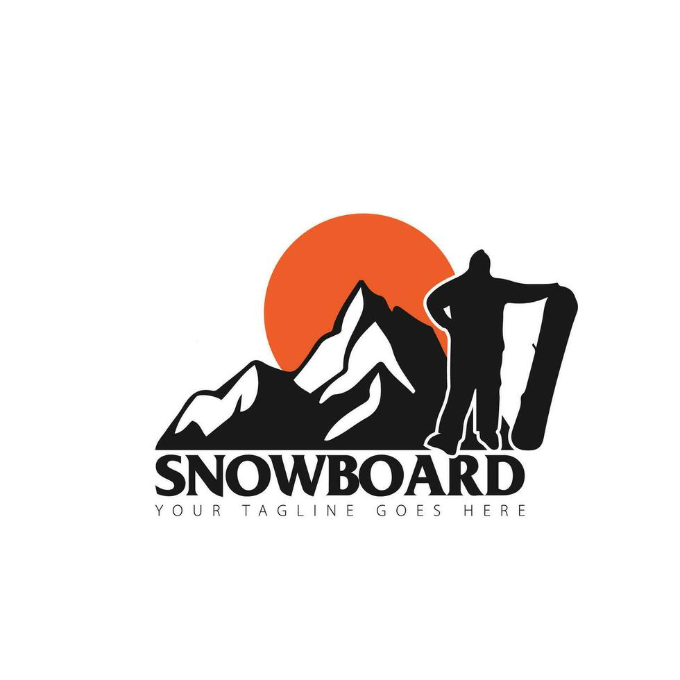 snowboard logo vector