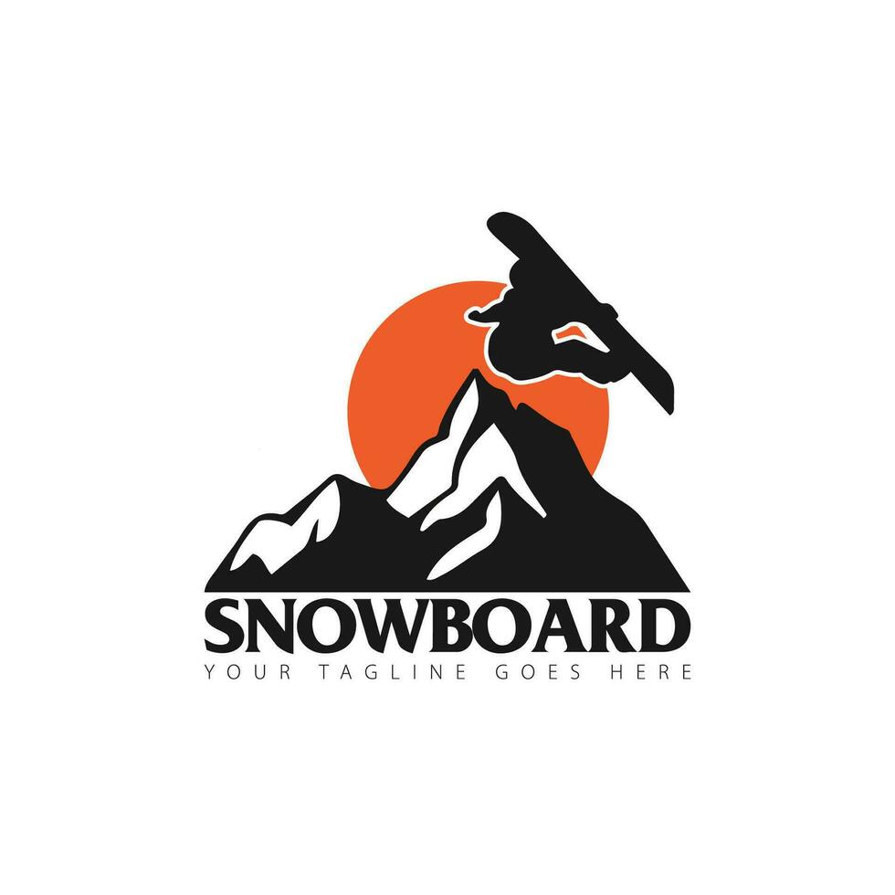 tabla de snowboard logo vector