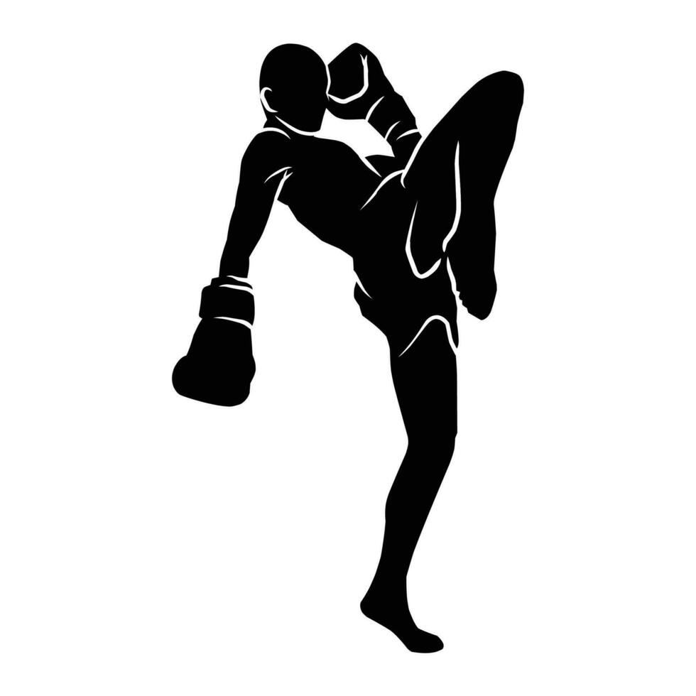 boxer silhouette hand drawing. graphic assets in the form of shadows of boxing players that can be used for background designs vector