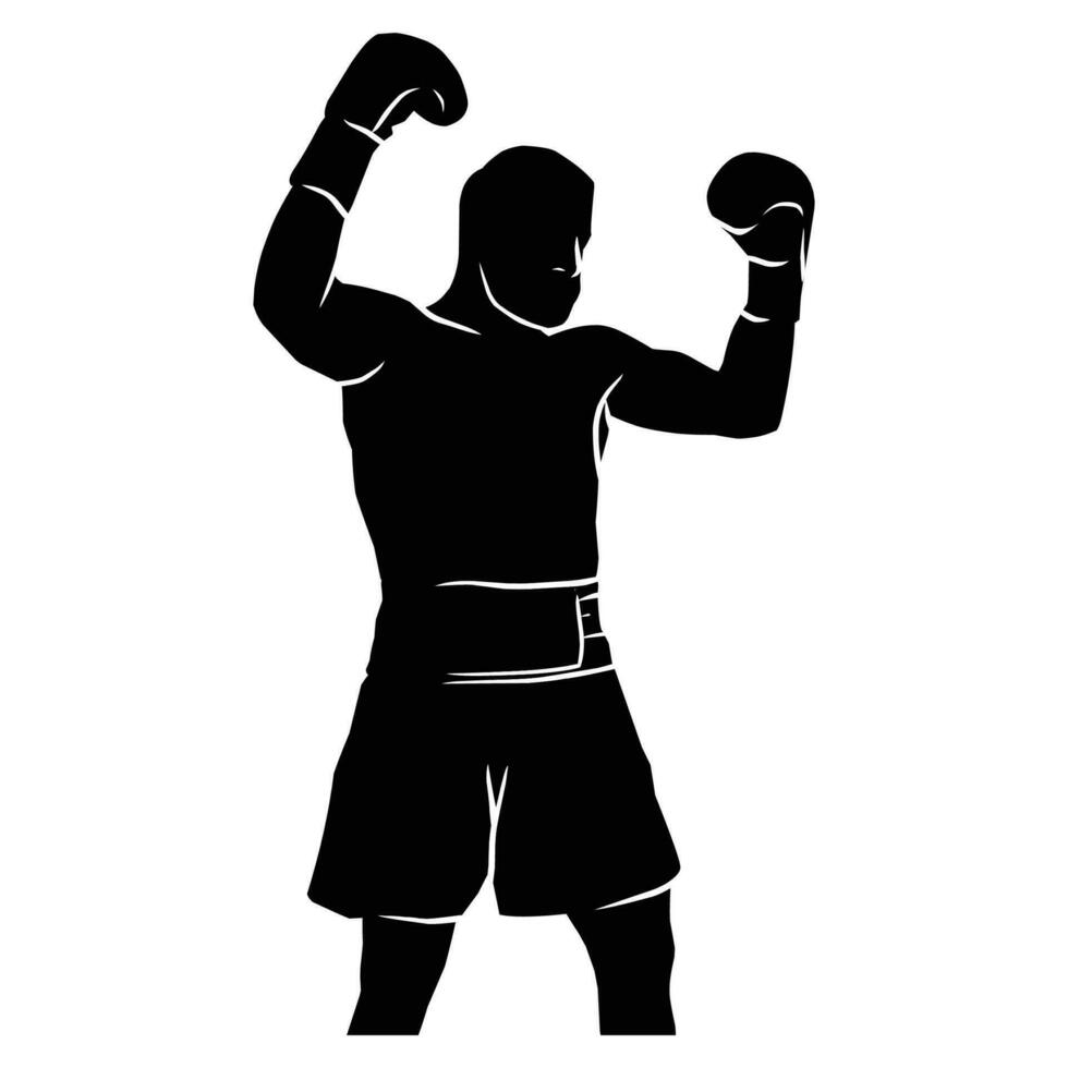 boxer silhouette hand drawing. graphic assets in the form of shadows of boxing players that can be used for background designs vector