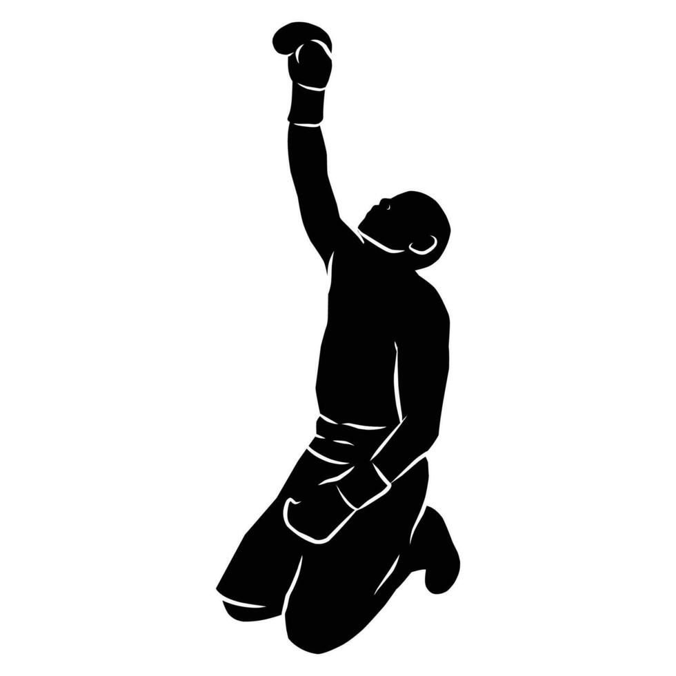 boxer silhouette hand drawing. graphic assets in the form of shadows of boxing players that can be used for background designs vector