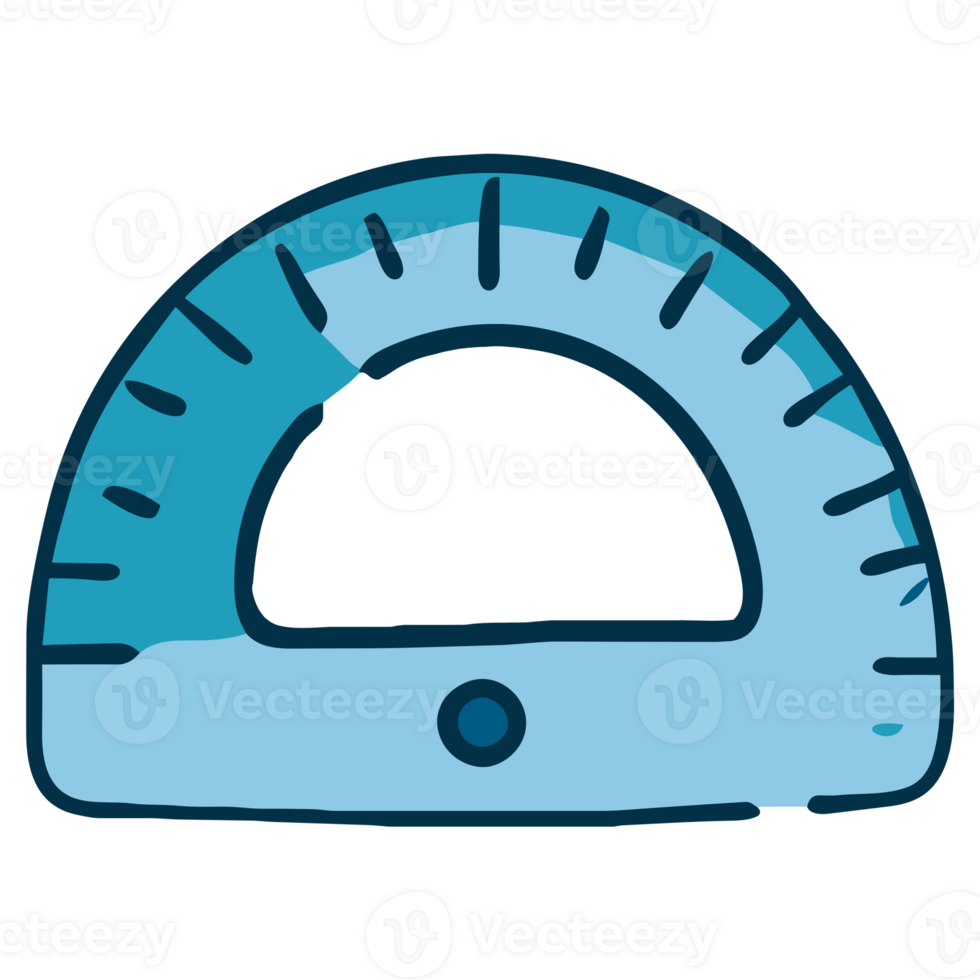 Protractor for measuring angles clip art idea design for school supplies clip arts, generative AI png