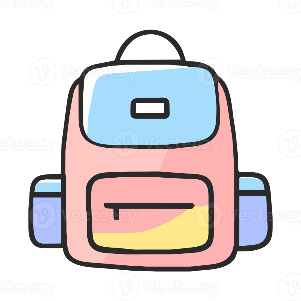 Backpack with zippers and pockets clip art idea design for school ...