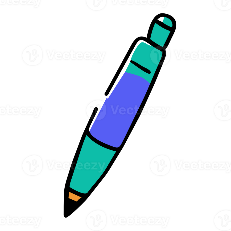 Pen clip art idea design for school supplies isolated on background, generative AI png