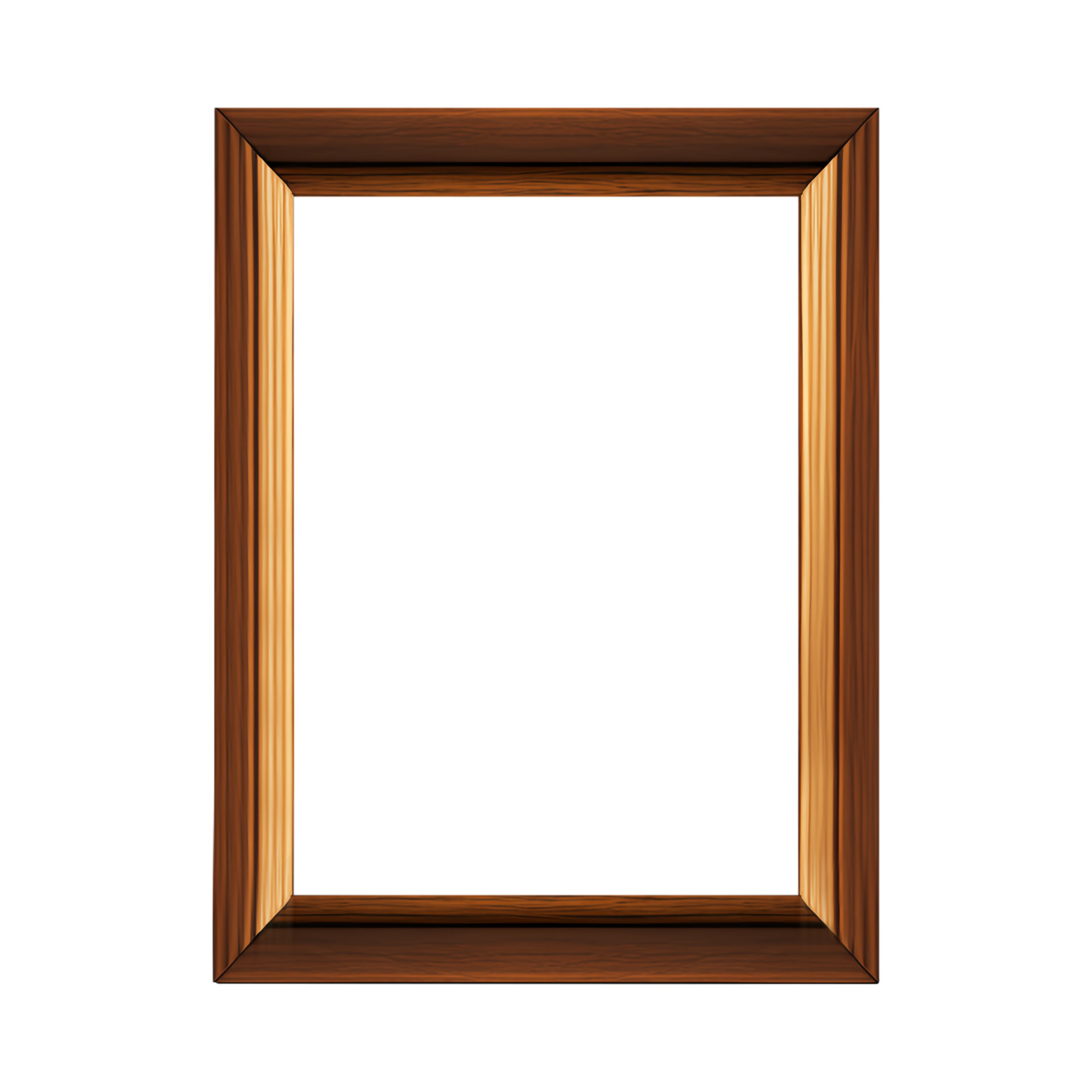 Wooden frame isolated on background, Blank wooden picture frame mockup