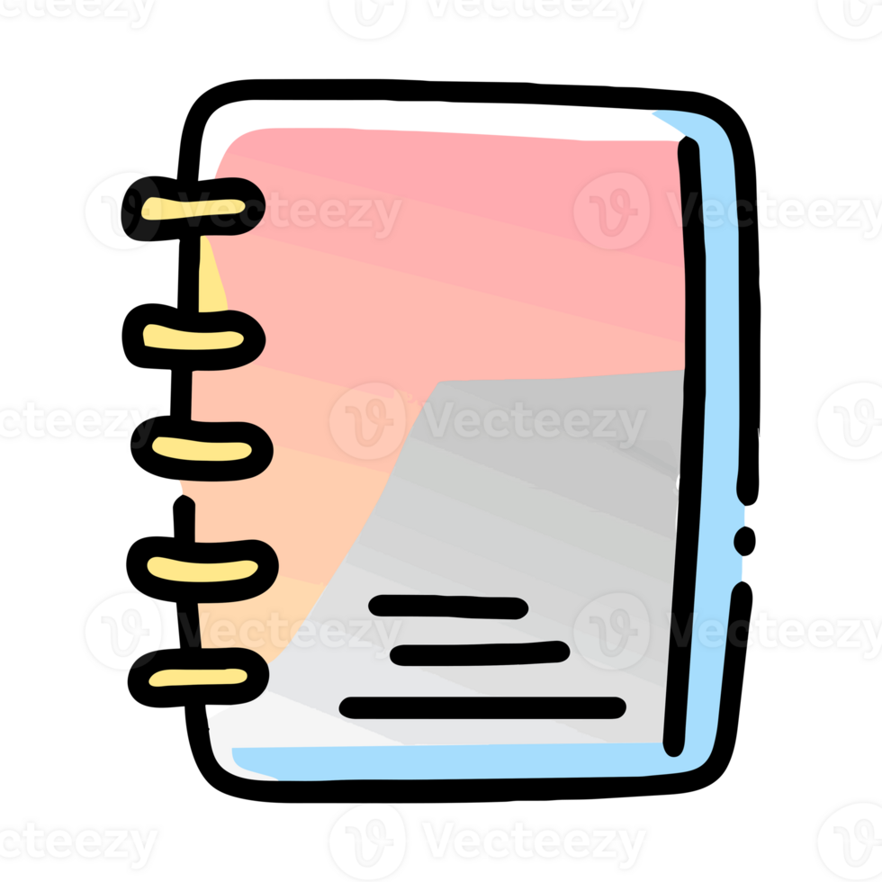 Notebook clip art idea design for school supplies clip arts isolated on background, generative AI png