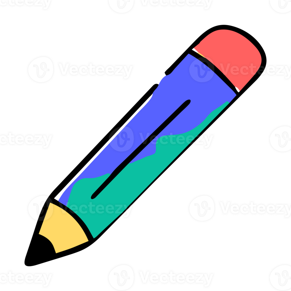 Pencil clip art idea design for school supplies clip arts, generative AI png