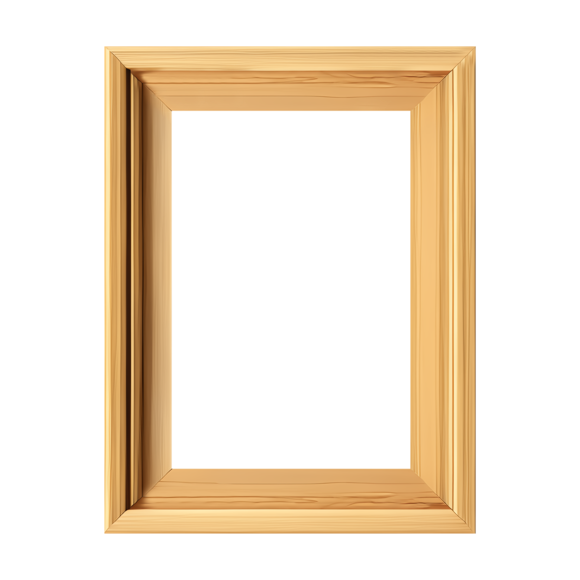 Wooden frame isolated on background, Blank wooden picture frame mockup