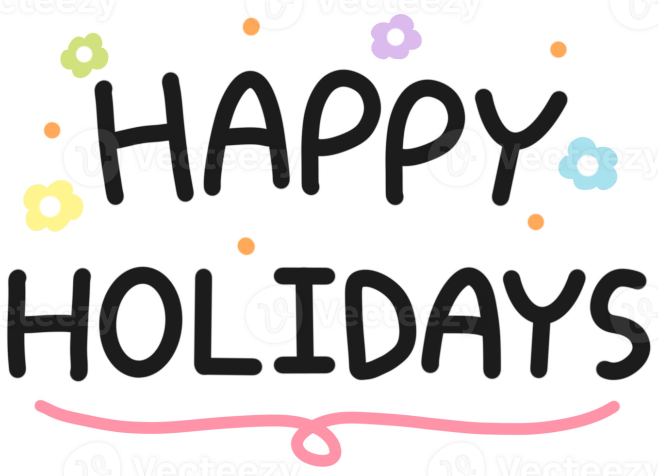 Happy holidays lettering design png