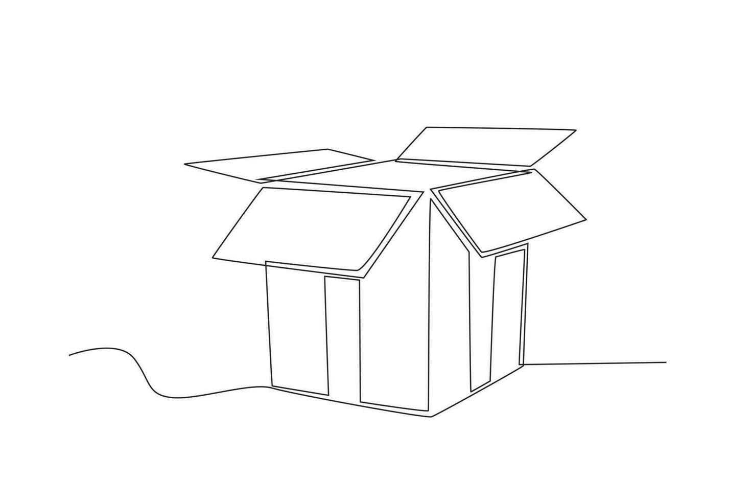 An open cardboard box vector