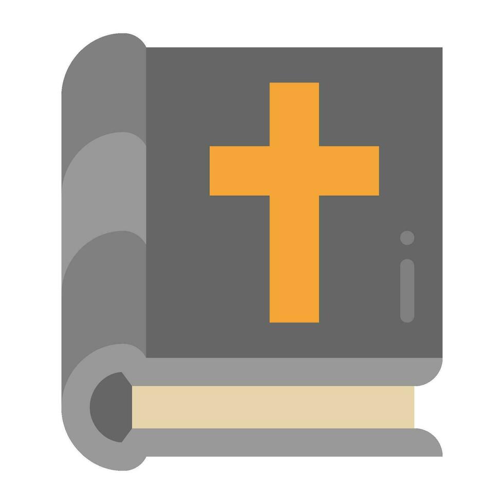 Biblia plano icono, vector y ilustración