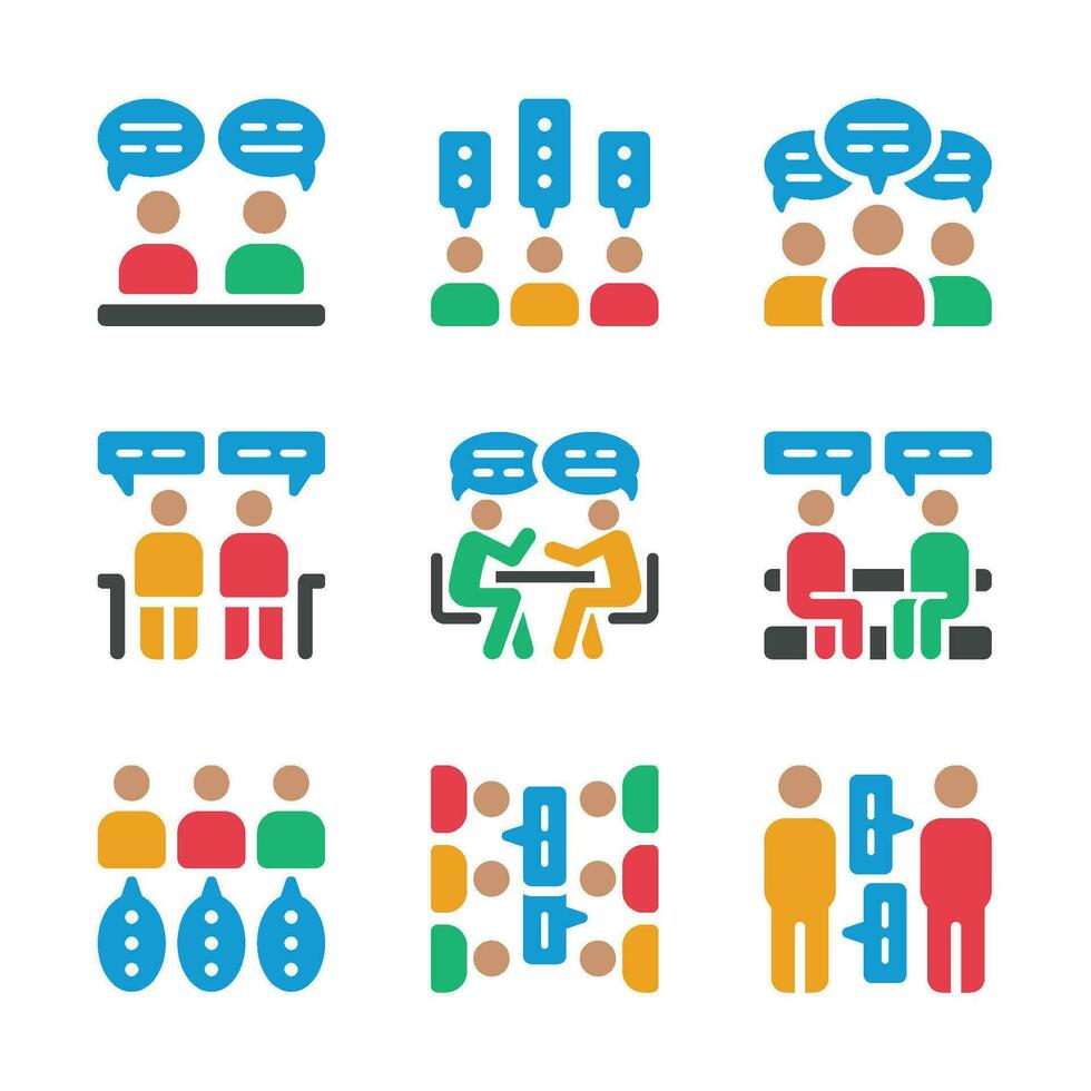 discussion icon set,vector and illustration vector