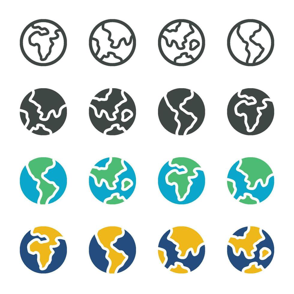 earth and globe icon set,vector and illustration vector