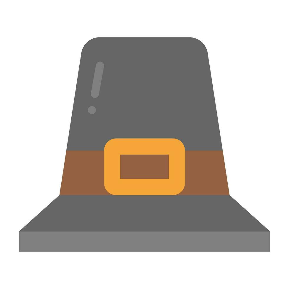 pilgrim hat flat icon,vector and illustration vector