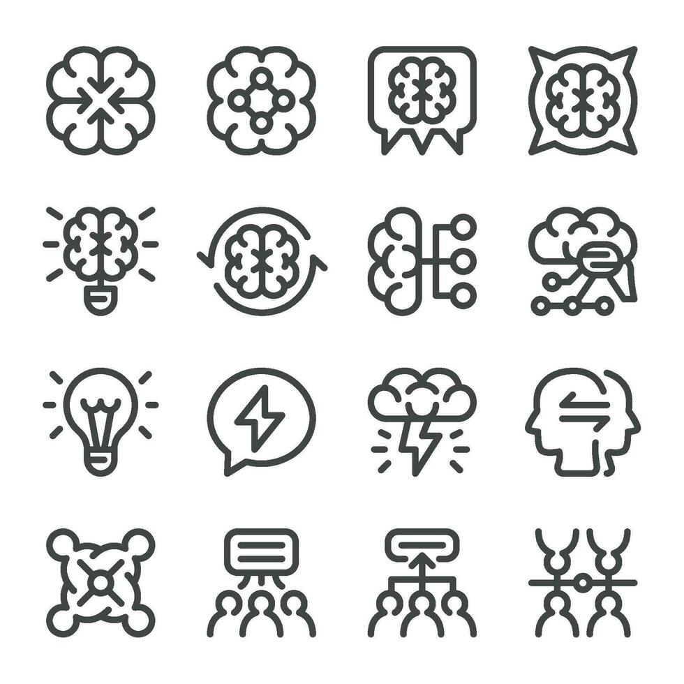 brainstorm icon set,vector and illustration vector