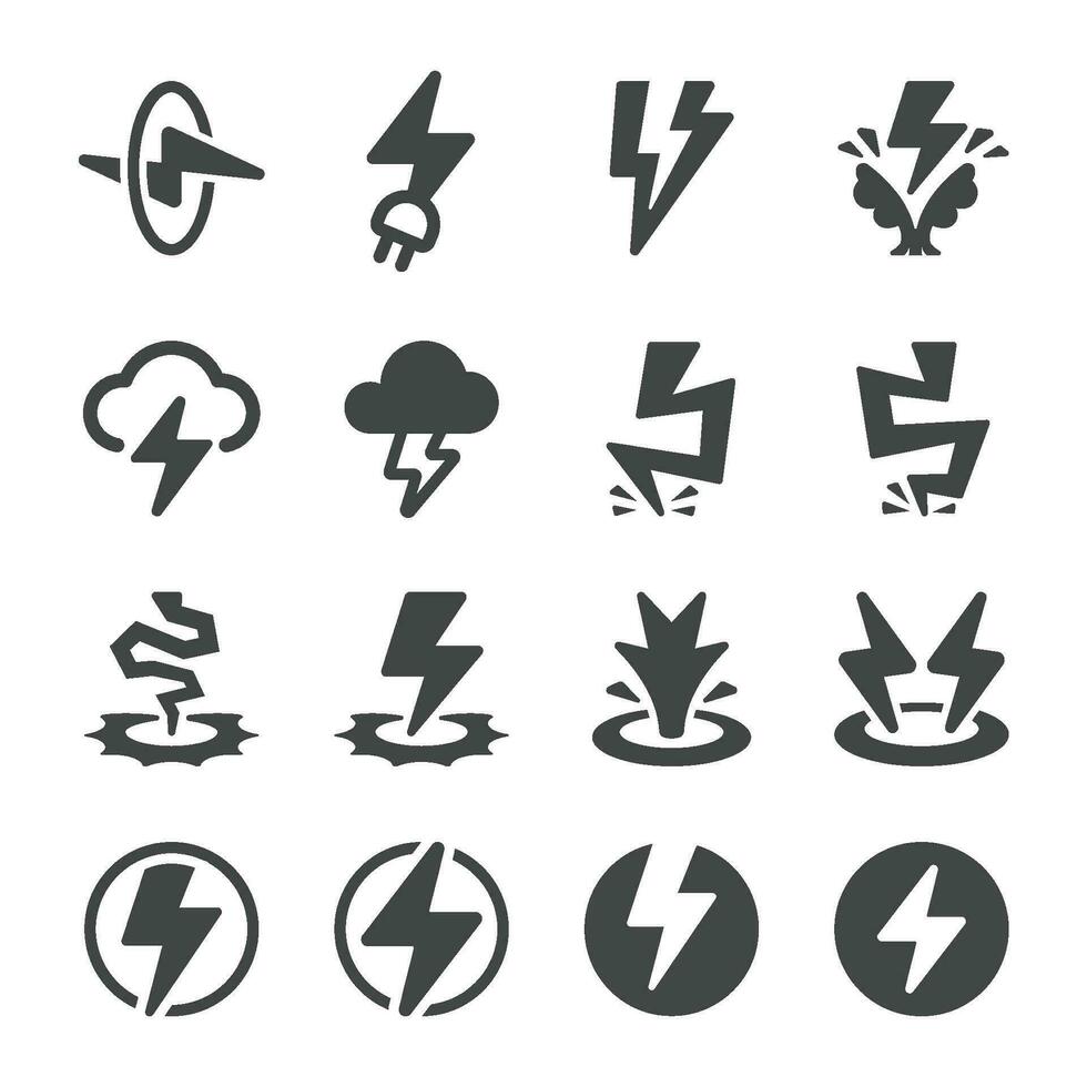 thunder icon set,vector and illustration vector