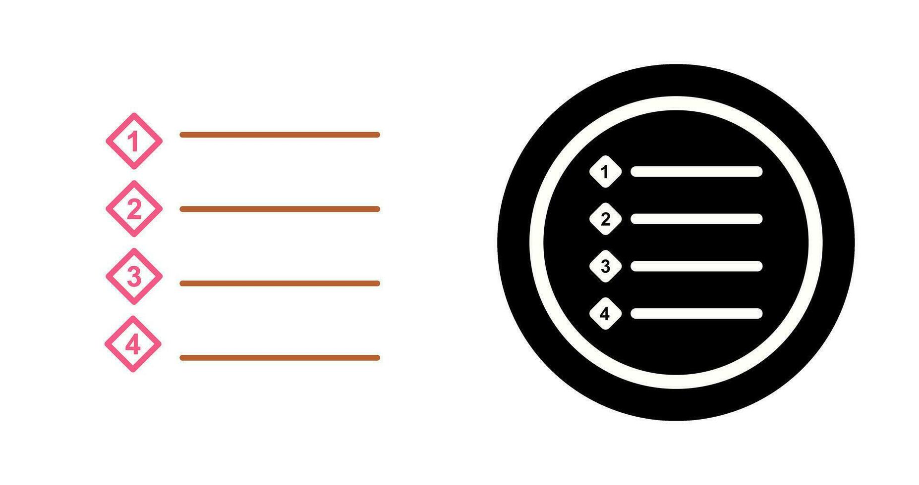 Unique Numbered list Vector Icon