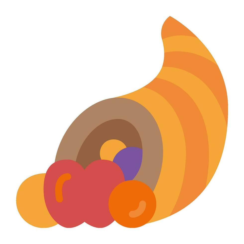 cornucopia flat icon,vector and illustration vector