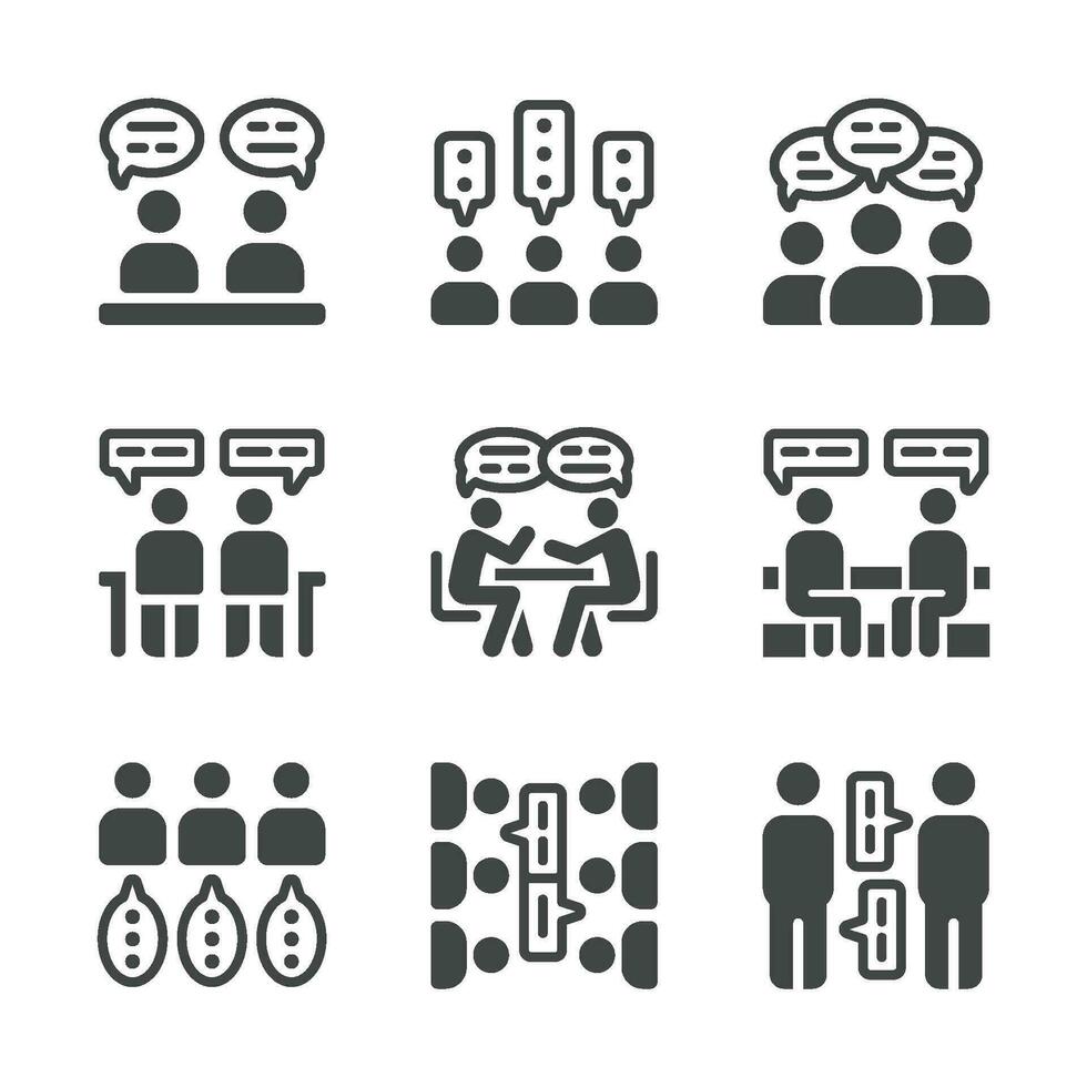 discussion icon set,vector and illustration vector