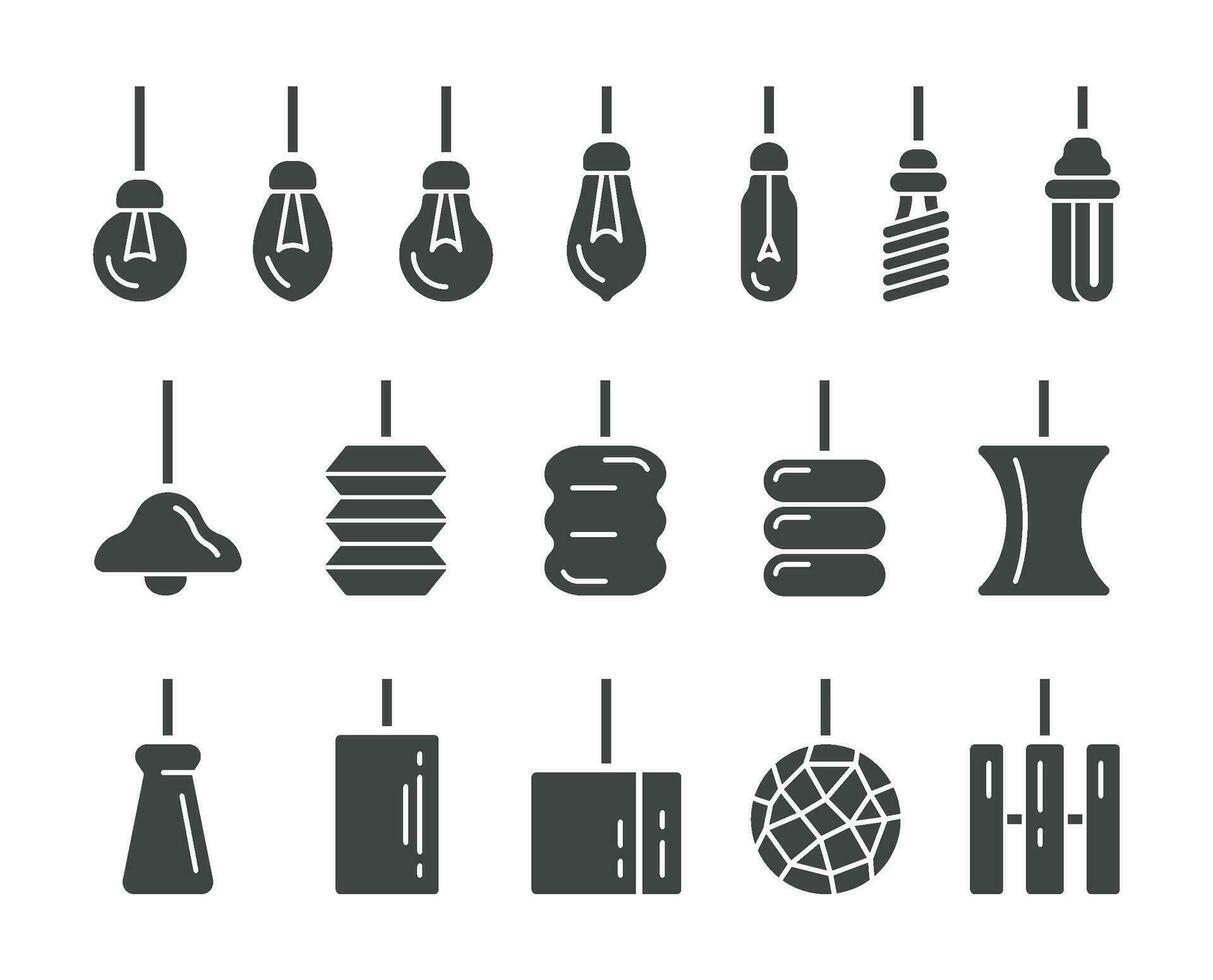 hanging lamp icon set,vector and illustration vector