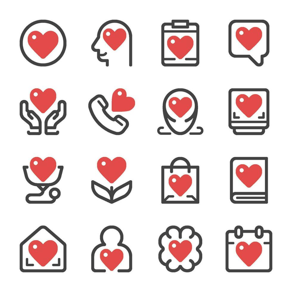 heart icon set,vector and illustration vector