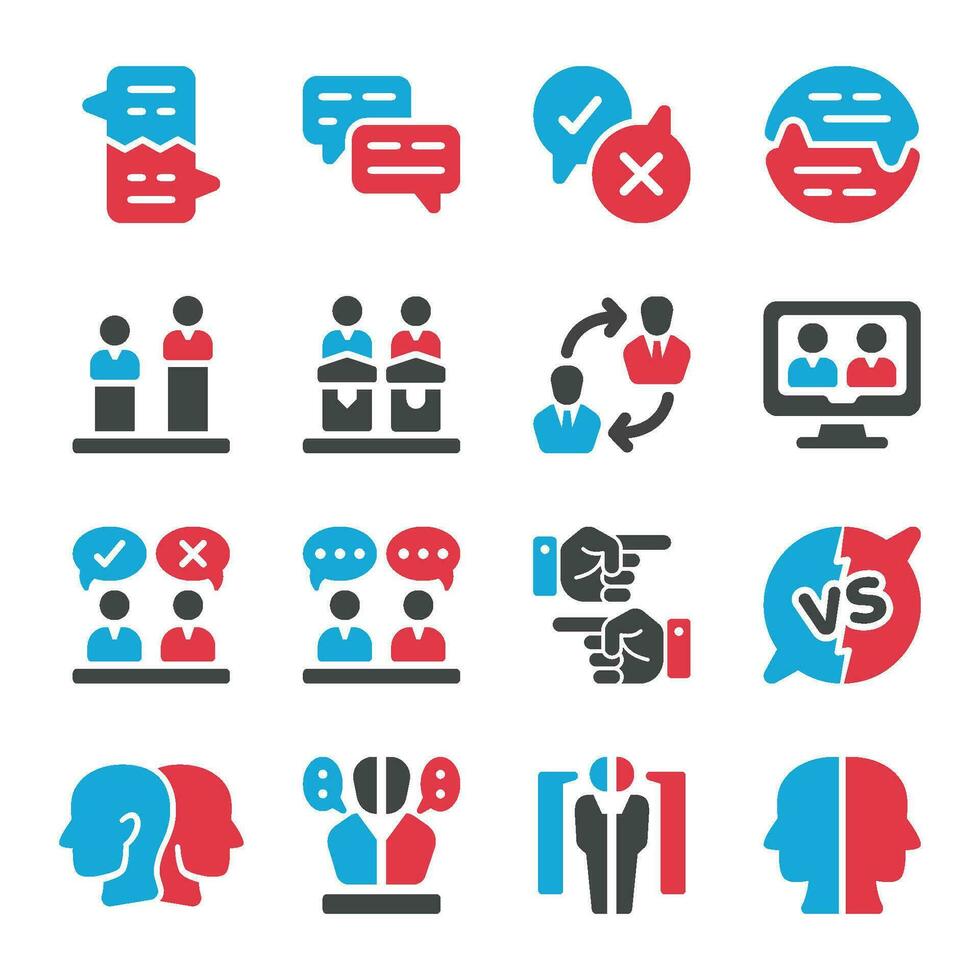 debate icon set,vector and illustration vector
