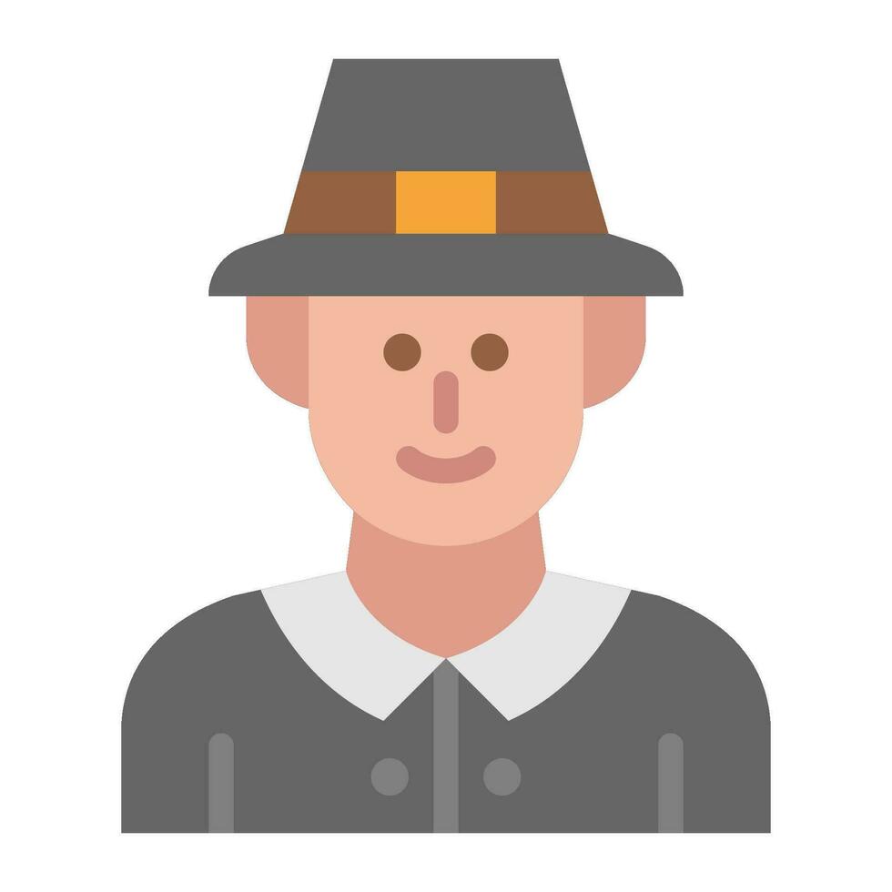 pilgrim man flat icon,vector and illustration vector