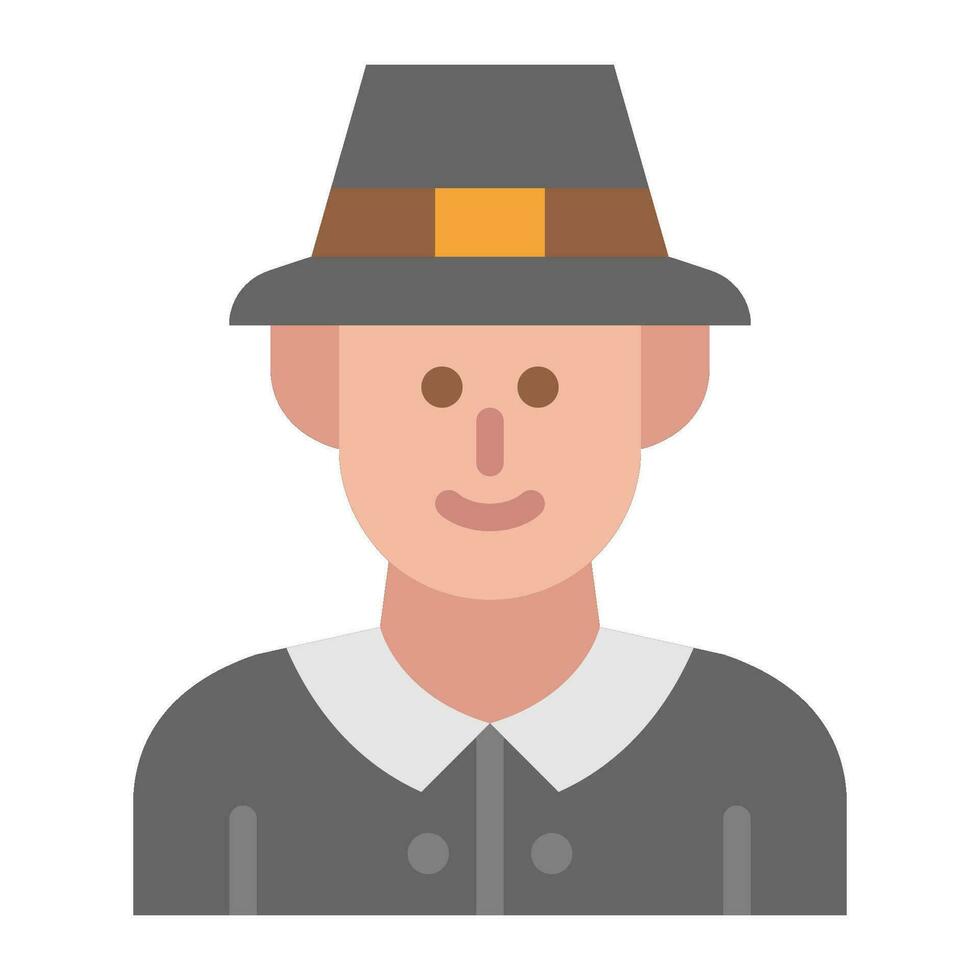 pilgrim man flat icon,vector and illustration vector