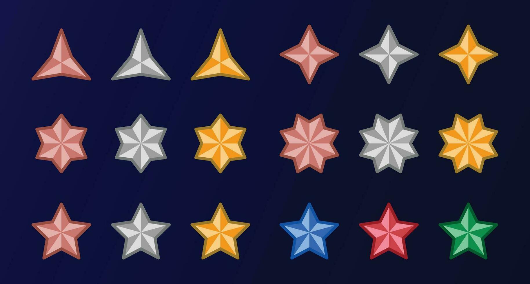 multipoint star icon set,vector and illustration vector