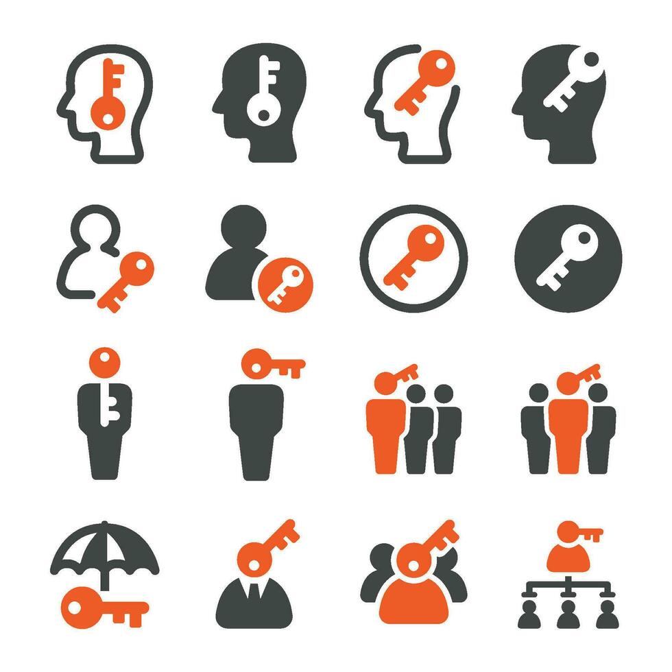 key personnel icon set,vector and illustration vector